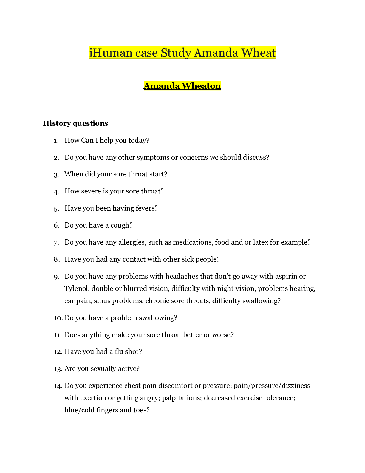 Preview image for Amanda Wheat _ iHuman case Study_UPDATED 2022 | iHuman case Study Amanda Wheat_Graded A+